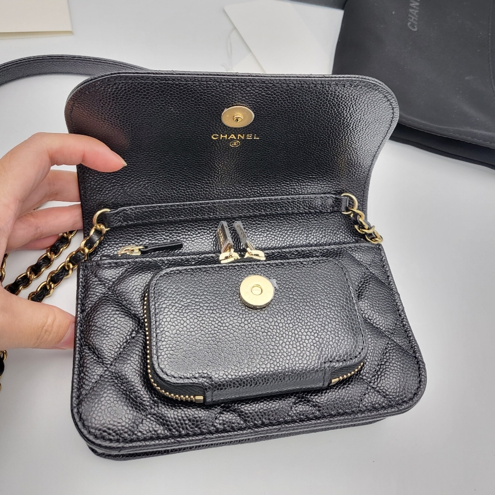 Brand new 23P authentic Chanel business affinity clutch with chain - Picture 5 of 17